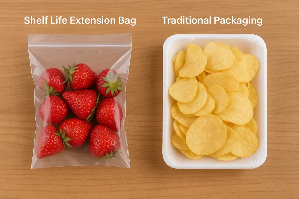 Shelf Life Extension Bags vs. Traditional Packaging